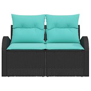 Zahradní sofa Černá 124 x 62 x 85cm polyratan - obrázek 5