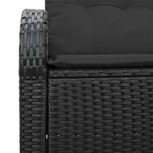 Zahradní sofa s polštářem Černá 124 x 62 x 69cm polyratan - obrázek 8