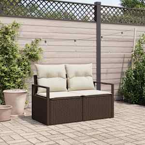 Zahradní sofa s polštářem 120 x 62 x 69 cm polyratan - obrázek 1