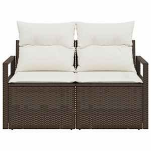 Zahradní sofa s polštářem 120 x 62 x 69 cm polyratan - obrázek 4