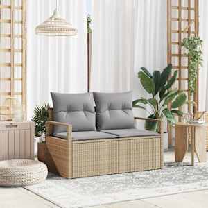 Zahradní sofa s polštářem 120 x 62 x 69 cm polyratan - obrázek 1