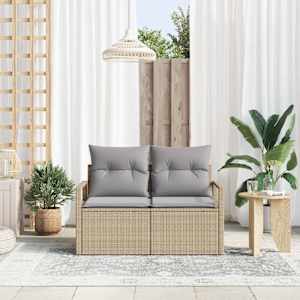 Zahradní sofa s polštářem 120 x 62 x 69 cm polyratan - obrázek 3
