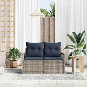 Zahradní sofa s polštářem 120 x 62 x 69 cm polyratan - obrázek 3