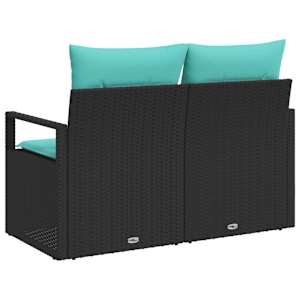 Zahradní sofa s polštářem 120 x 62 x 69 cm polyratan - obrázek 6