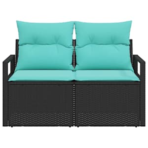 Zahradní sofa s polštářem 120 x 62 x 69 cm polyratan - obrázek 4