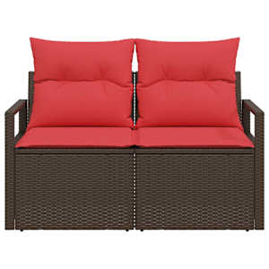 Zahradní sofa s polštářem 120 x 62 x 69 cm polyratan - obrázek 5