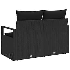 Zahradní sofa s polštářem 120 x 62 x 69 cm polyratan - obrázek 4