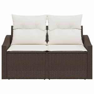 Zahradní sofa s polštářem 123 x 62 x 69 cm polyratan - obrázek 4