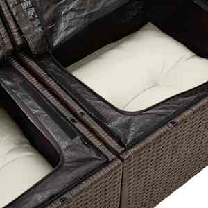 Zahradní sofa s polštářem 123 x 62 x 69 cm polyratan - obrázek 6