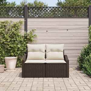 Zahradní sofa s polštářem 123 x 62 x 69 cm polyratan - obrázek 3