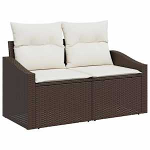 Zahradní sofa s polštářem 123 x 62 x 69 cm polyratan - obrázek 2