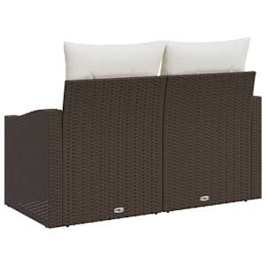 Zahradní sofa s polštářem 123 x 62 x 69 cm polyratan - obrázek 4