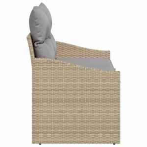 Zahradní sofa s polštářem 123 x 62 x 69 cm polyratan - obrázek 5