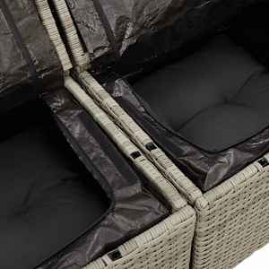 Zahradní sofa s polštářem 123 x 62 x 69 cm polyratan - obrázek 6