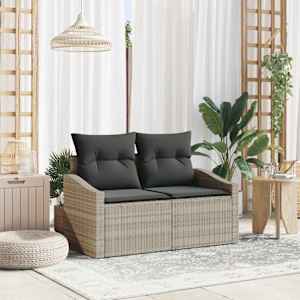 Zahradní sofa s polštářem 123 x 62 x 69 cm polyratan - obrázek 1