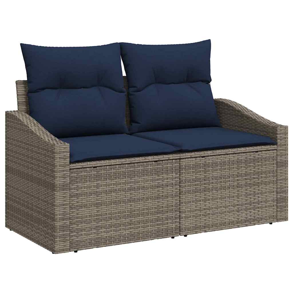 Garden Sofa Gray 123 x 62 x 69cm poly rattan