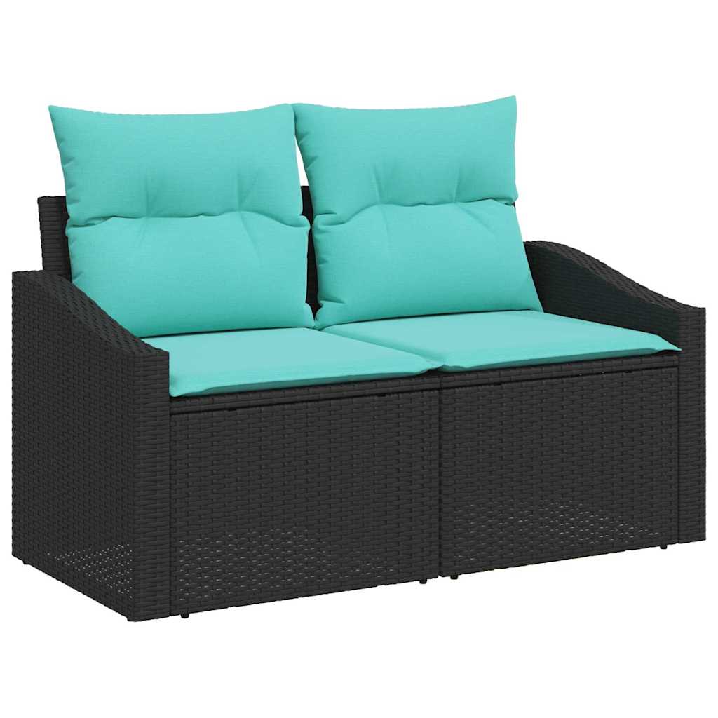 Garden Sofa Black 123 x 62 x 69cm poly rattan