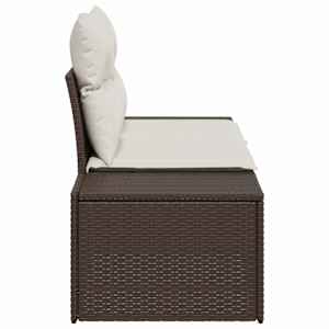 Zahradní sofa s polštářem Hnědá 184 x 62 x 69 cm polyratan - obrázek 6