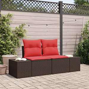 Zahradní sofa s polštářem 184 x 62 x 69 cm polyratan