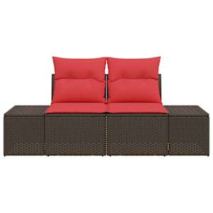 Zahradní sofa s polštářem 184 x 62 x 69 cm polyratan - obrázek 5