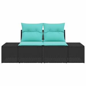 Zahradní sofa s polštářem 184 x 62 x 69 cm polyratan - obrázek 5