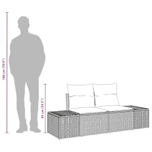 Zahradní sofa s polštářem 184 x 62 x 69 cm polyratan - obrázek 9