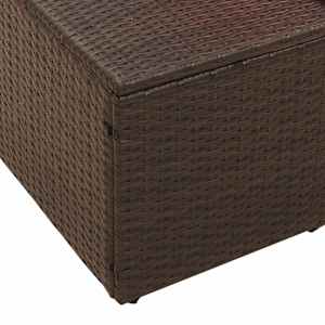 Zahradní sofa s polštářem Hnědá 184 x 62 x 69 cm polyratan - obrázek 8