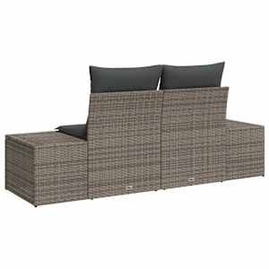 Zahradní sofa s polštářem Šedá 184 x 62 x 69 cm polyratan - obrázek 3