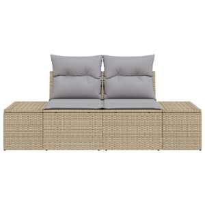 Zahradní sofa s polštářem Béžová 184 x 62 x 69 cm polyratan - obrázek 4