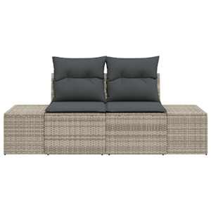 Zahradní sofa s polštářem Šedá 184 x 62 x 69 cm polyratan - obrázek 3