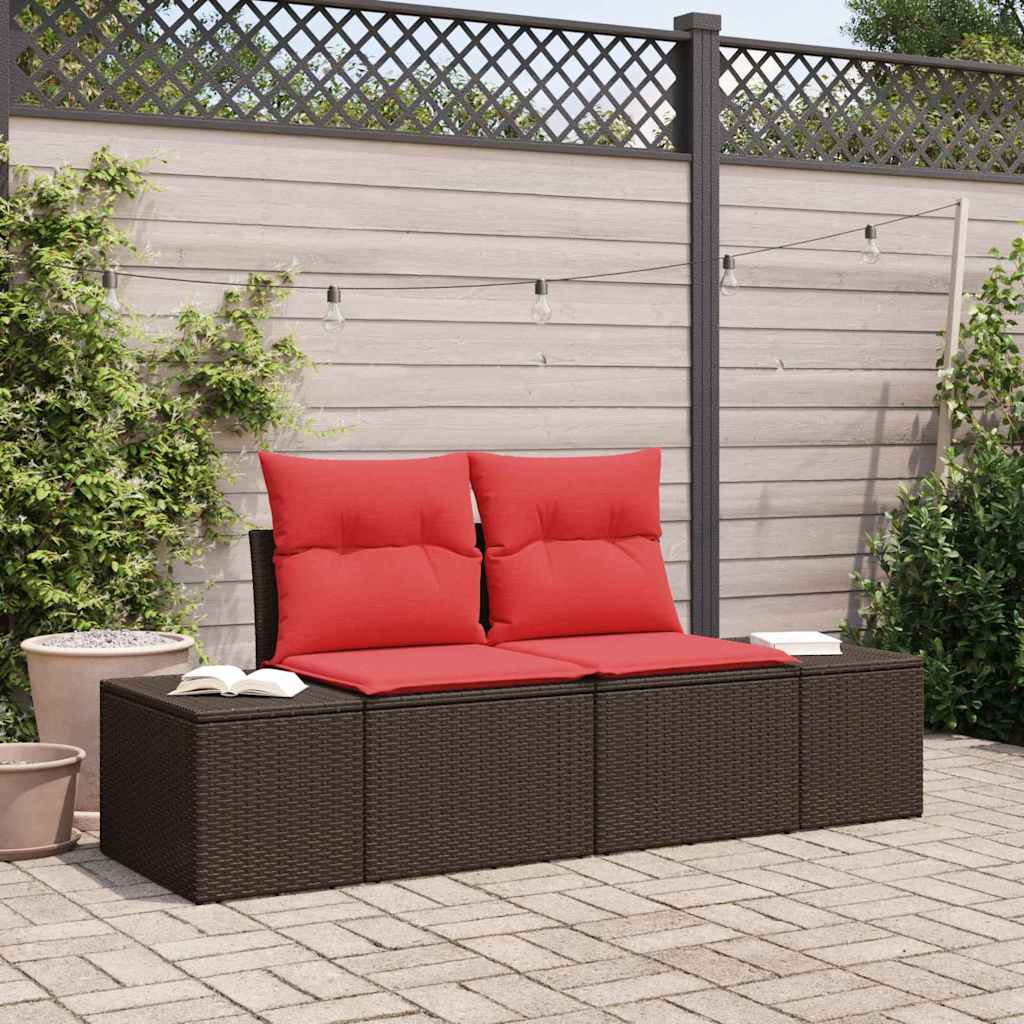 vidaXL Vrtni kavč z blazino 184 x 62 x 69 cm poli ratan