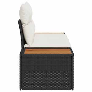 Zahradní sofa Černá 184 x 62 x 85cm polyratan - obrázek 6