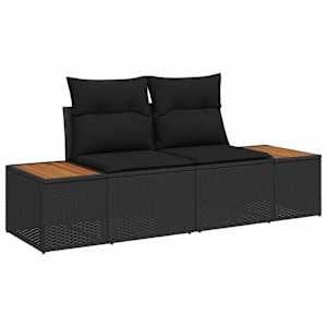 Zahradní sofa Černá 184 x 62 x 85cm polyratan - obrázek 1