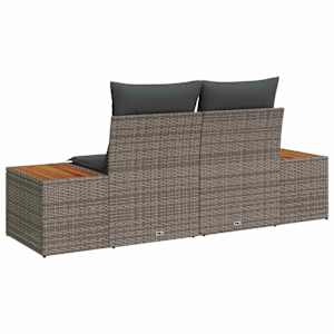 Zahradní sofa Šedá 184 x 62 x 85cm polyratan - obrázek 4