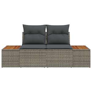 Zahradní sofa Šedá 184 x 62 x 85cm polyratan - obrázek 5