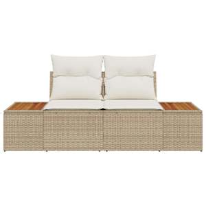 Zahradní sofa Béžová 184 x 62 x 85cm polyratan - obrázek 5