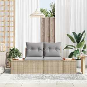 Zahradní sofa Béžová 184 x 62 x 85cm polyratan - obrázek 1