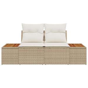 Zahradní sofa Béžová 184 x 62 x 85cm polyratan - obrázek 5