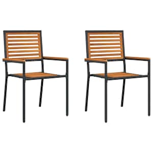Zahradní stohovatelné židle 2 pcs Hnědá a černá - obrázek 2