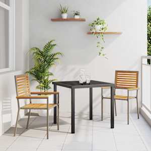 Zahradní stohovatelné židle 2 pcs Hnědá a šedá 54 x 56 x 90 cm - obrázek 1