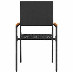 Zahradní stohovatelné židle 2 pcs Černá a hnědá 54 x 56 x 90 cm - obrázek 5