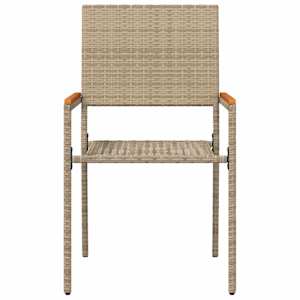 Zahradní stohovatelné židle 2 pcs krémová a hnědá - obrázek 5