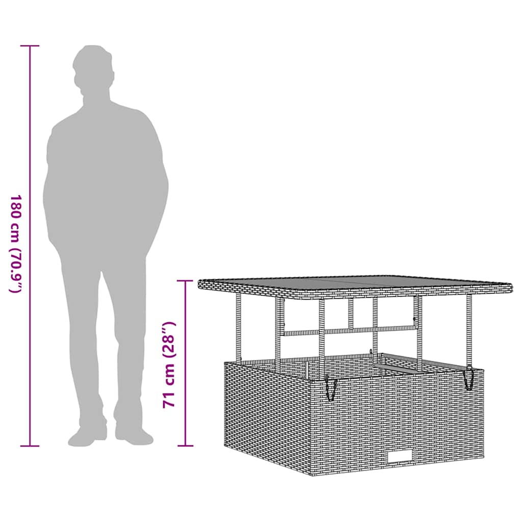 Dārza ēdamgalds Pelēka poliratāns