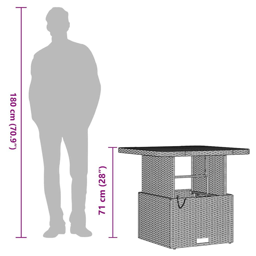 Komplet za jedilnico v vrtu Siva poli ratan - slika 13