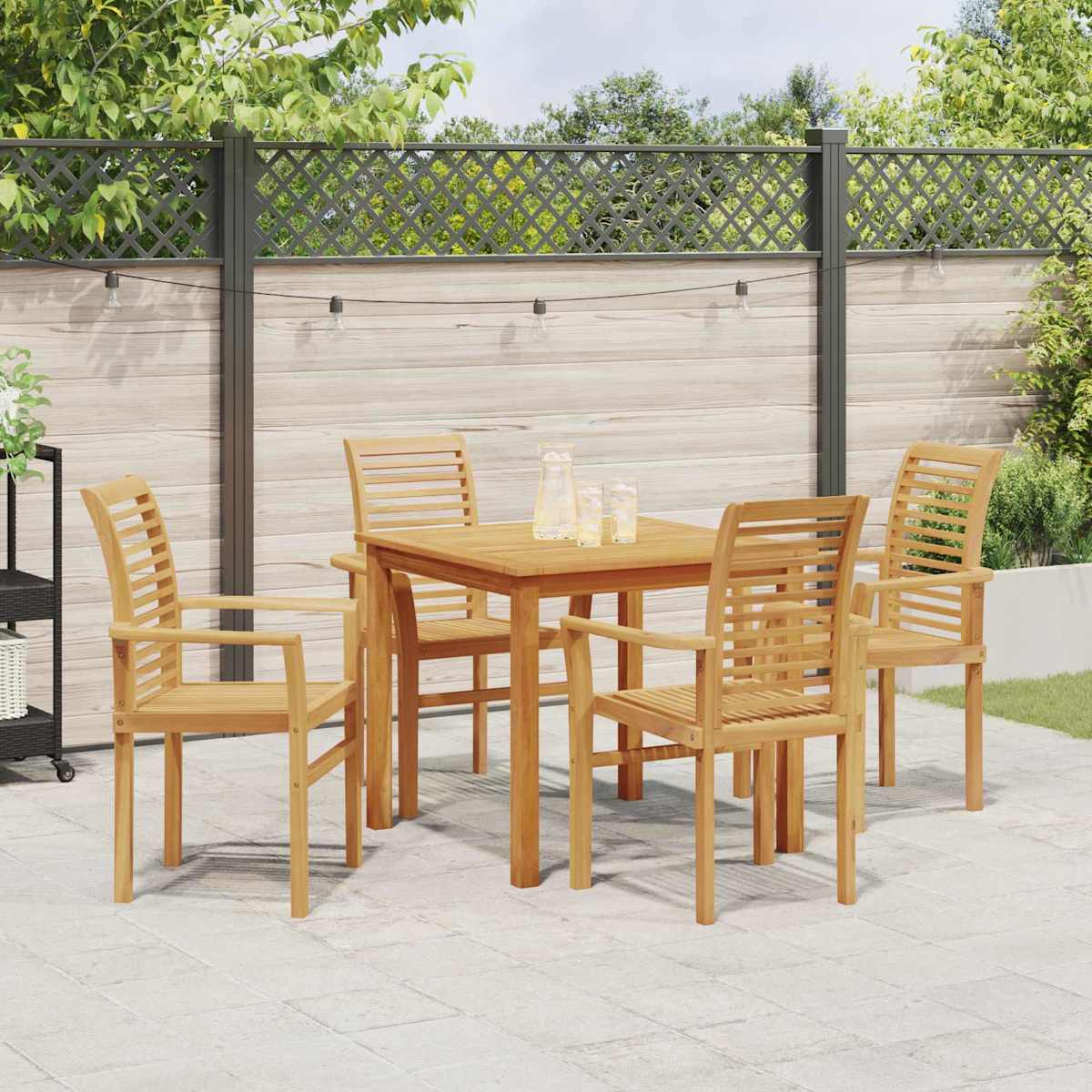 Spisestuestol Massiv Teaktræ Brun 62 x 55 x 94 cm - Billede 3