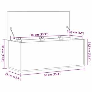 Úložná krabice Staré dřevo 90 x 35 x 35 cm kompozitní dřevo - obrázek 11