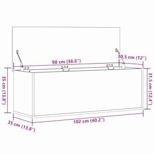 Úložná krabice Černý dub 102 x 35 x 35 cm kompozitní dřevo - obrázek 12