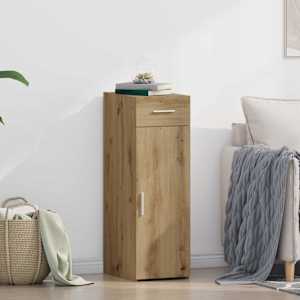 Strani šal s predalom Umetni hrast 30 x 42,5 x 93 cm