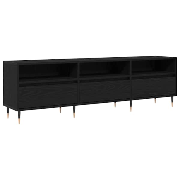 vidaXL Telerikapp 150 x 30 x 45 cm Must tamm Tehispuit