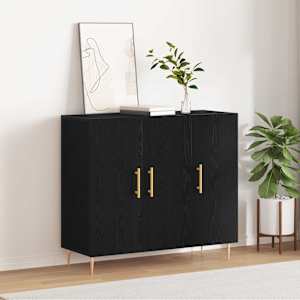 Servírovací skříň Černý dub 90 x 34 x 80 cm kompozitní dřevo - obrázek 4